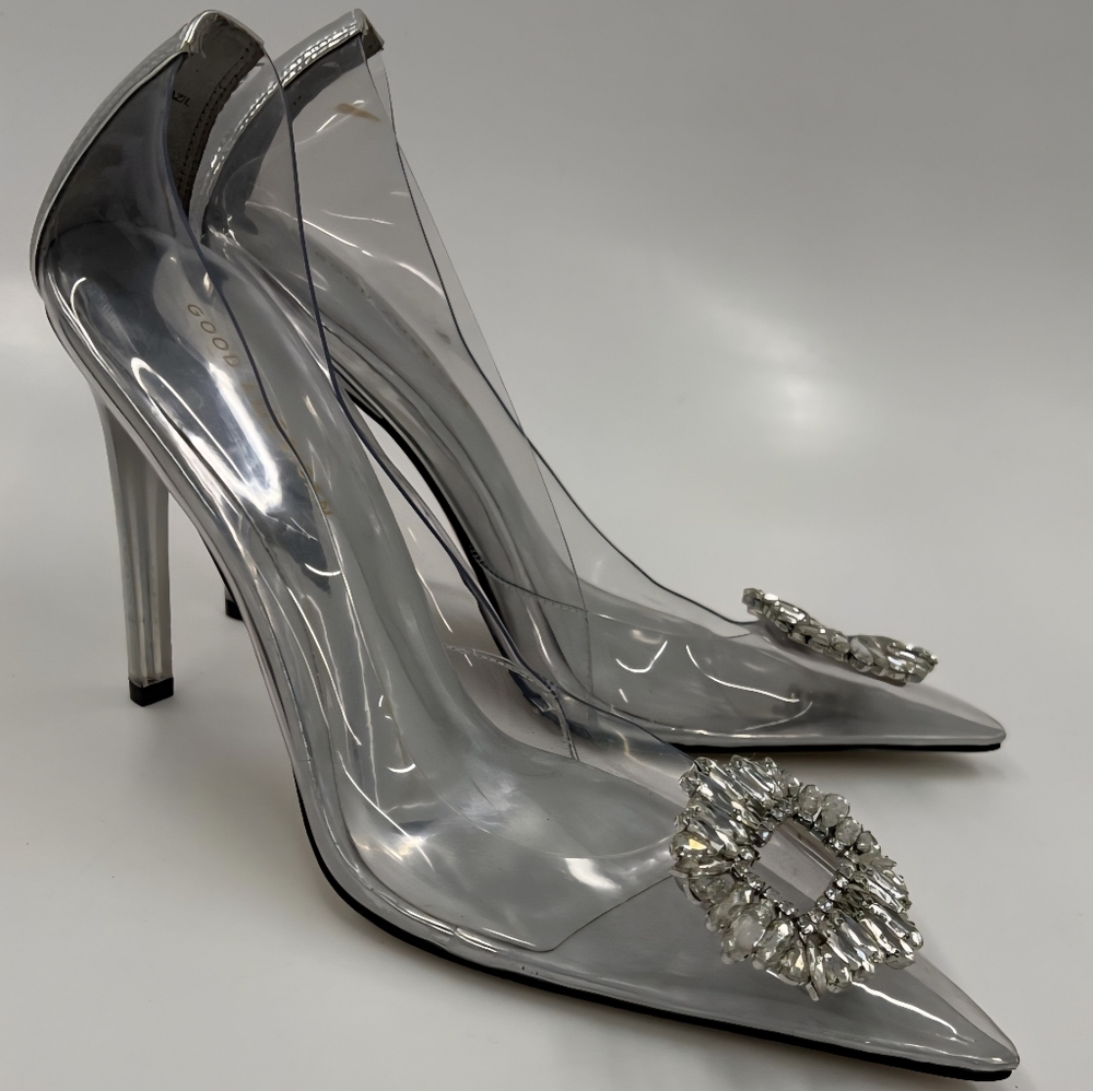 Good American Silver Heels with Crystal Accents - Picture 3 of 5